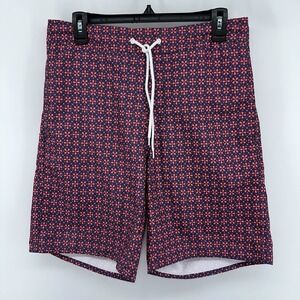 St. John's Bay Mens Swim Trunks Size Medium Rose‎ Navy Geographic UPF 50+